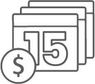 A stack of calendar pages and a coin.